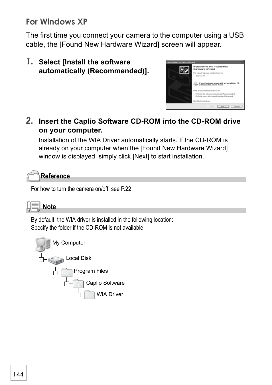 For windows xp | Ricoh CAPLIO R30 User Manual | Page 146 / 184