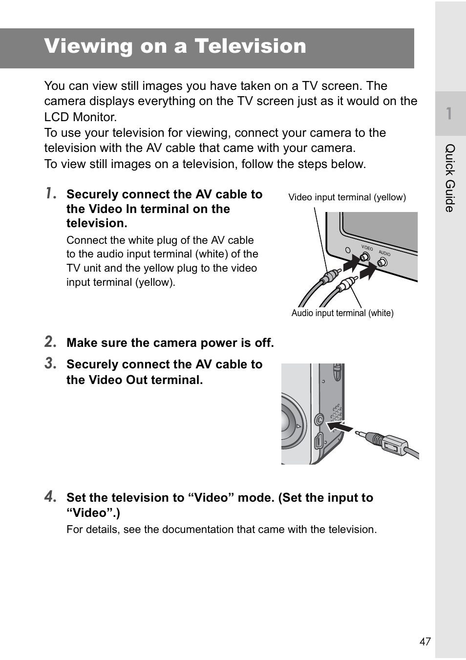 Viewing on a television | Ricoh CAPLIO R30 User Manual | Page 49 / 184