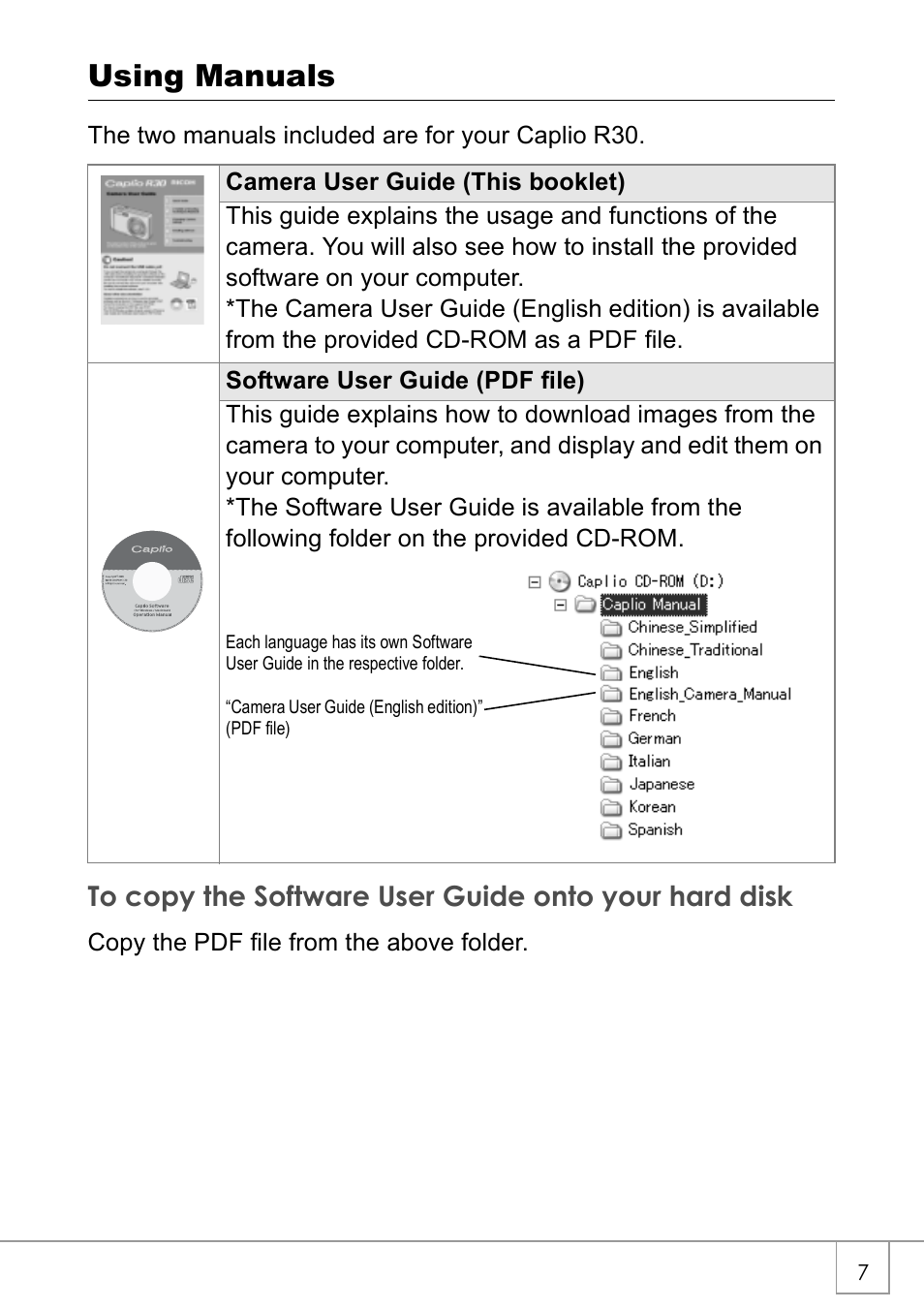 Using manuals | Ricoh CAPLIO R30 User Manual | Page 9 / 184