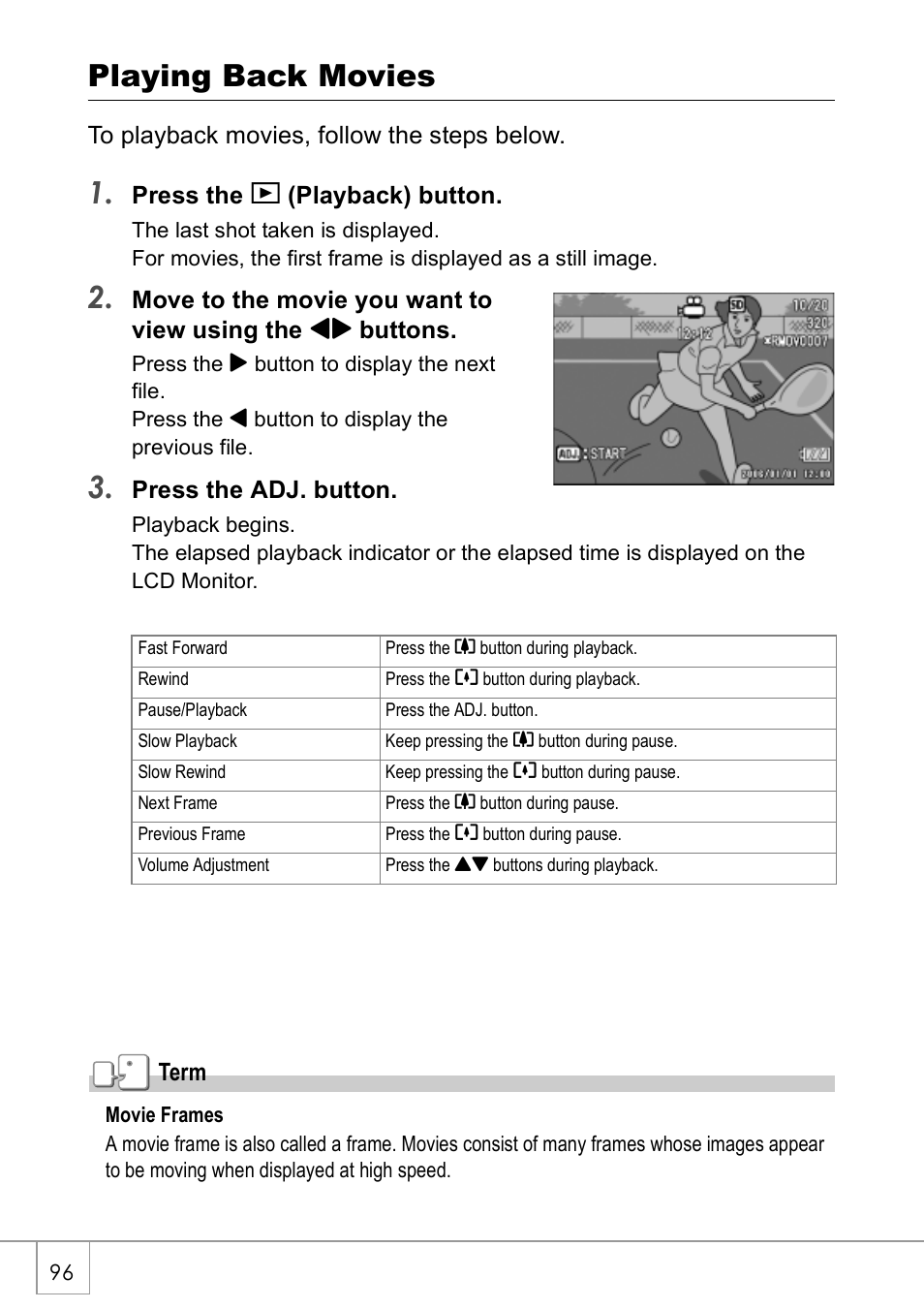 Playing back movies | Ricoh CAPLIO R30 User Manual | Page 98 / 184