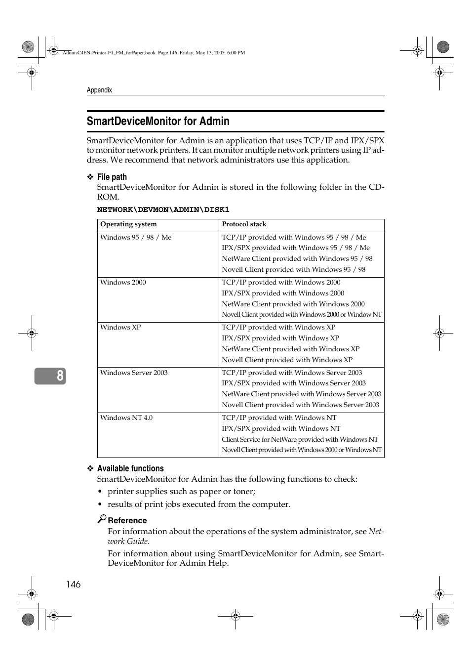 Smartdevicemonitor for admin | Ricoh 3045 User Manual | Page 152 / 176