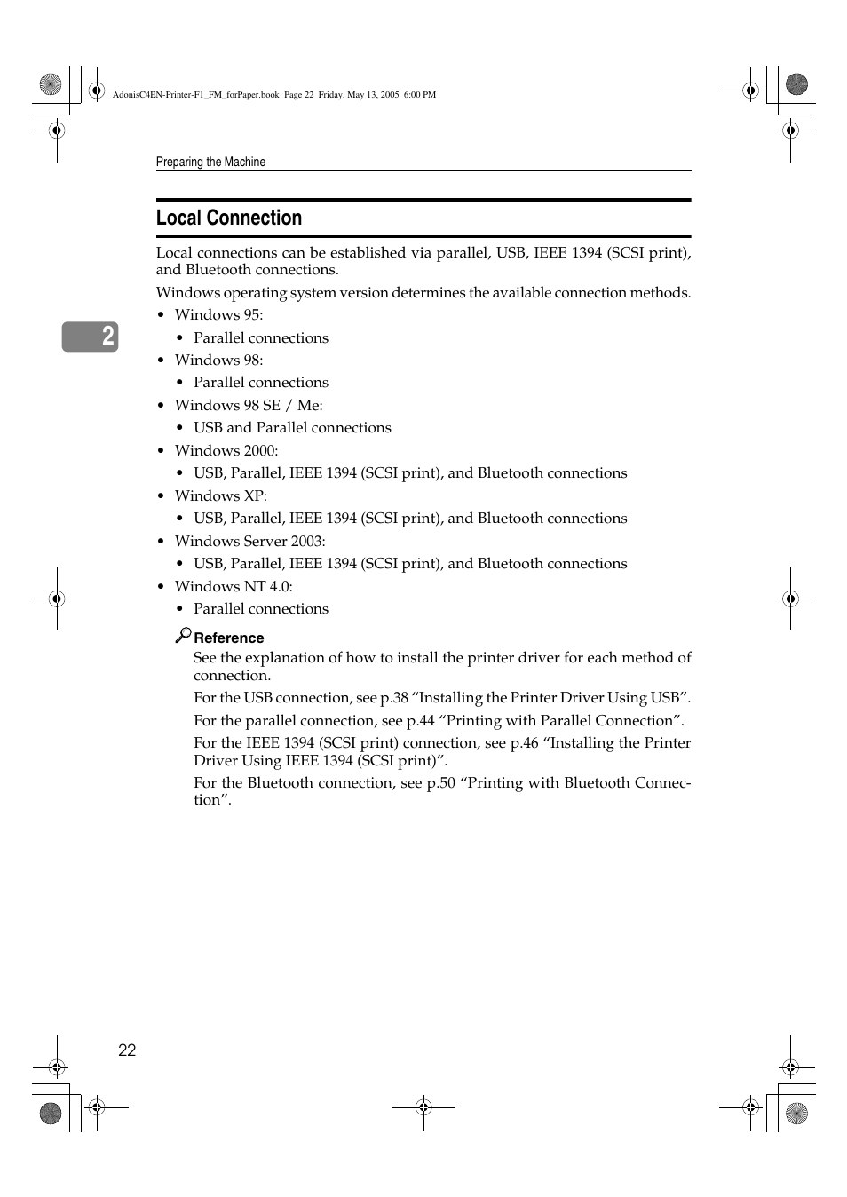 Local connection | Ricoh 3045 User Manual | Page 28 / 176