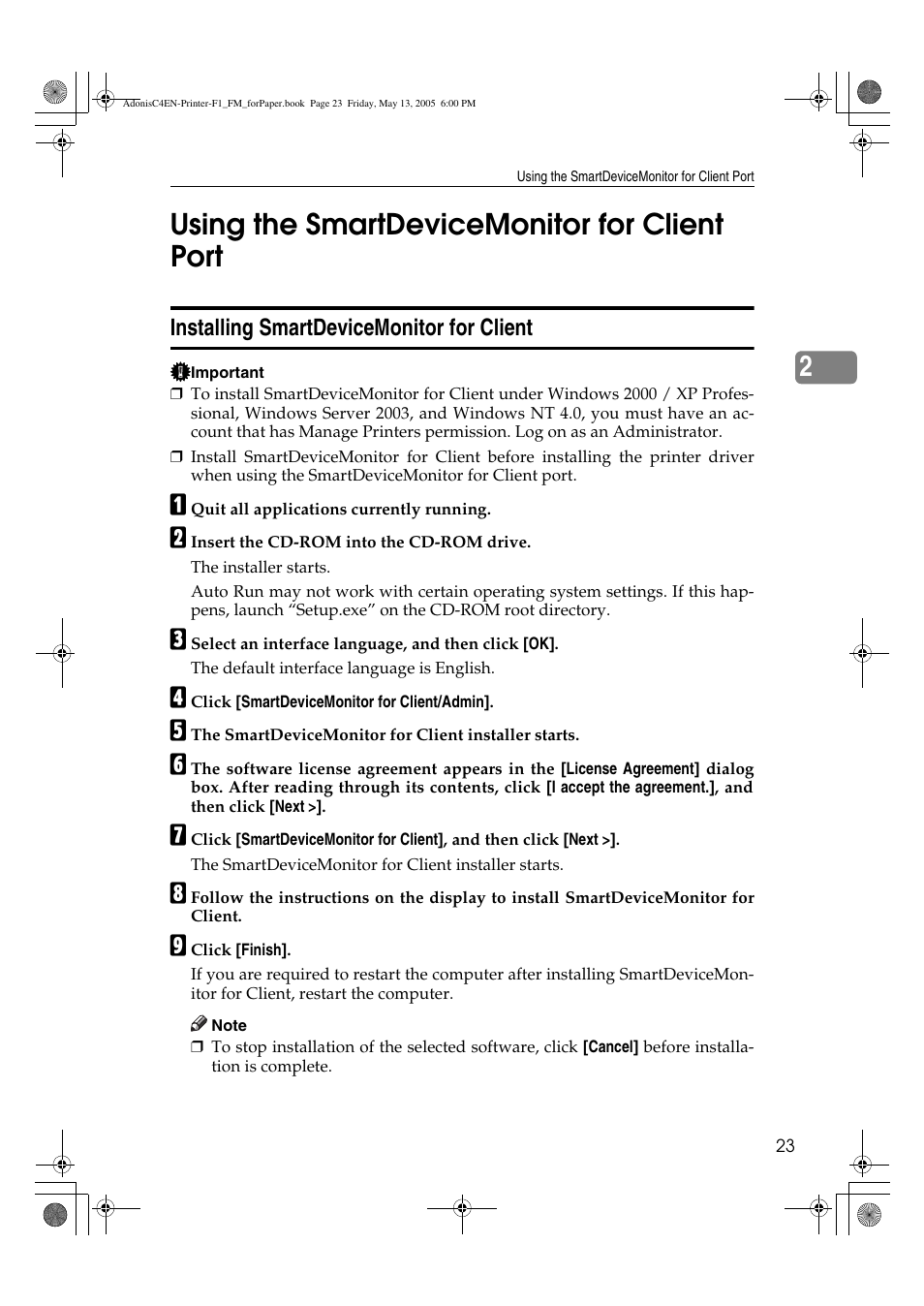 2using the smartdevicemonitor for client port | Ricoh 3045 User Manual | Page 29 / 176