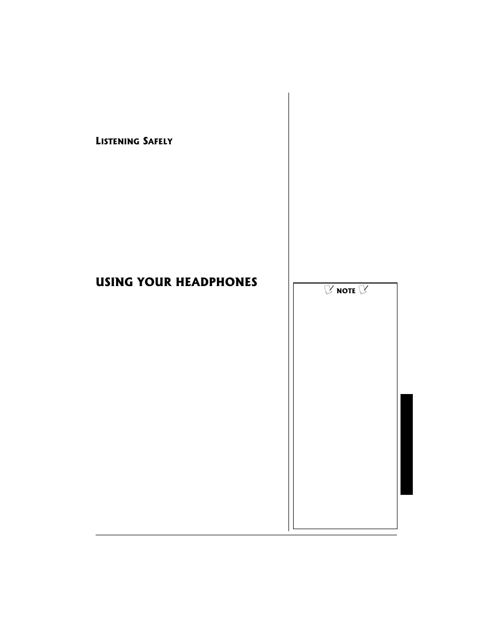 Listening safely, Using your headphones | Ricoh 33-1196 User Manual | Page 5 / 8