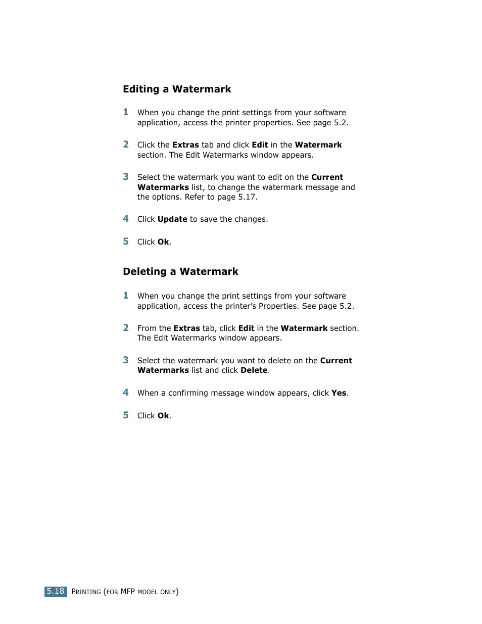 Editing a watermark, Deleting a watermark | Ricoh LF 125 (H915) User Manual | Page 124 / 390