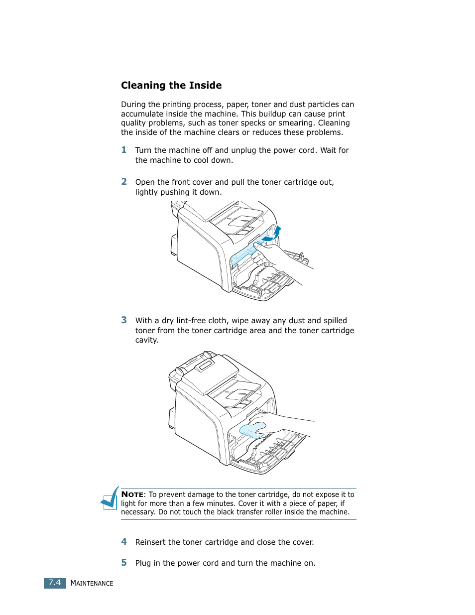 Cleaning the inside | Ricoh LF 125 (H915) User Manual | Page 138 / 390