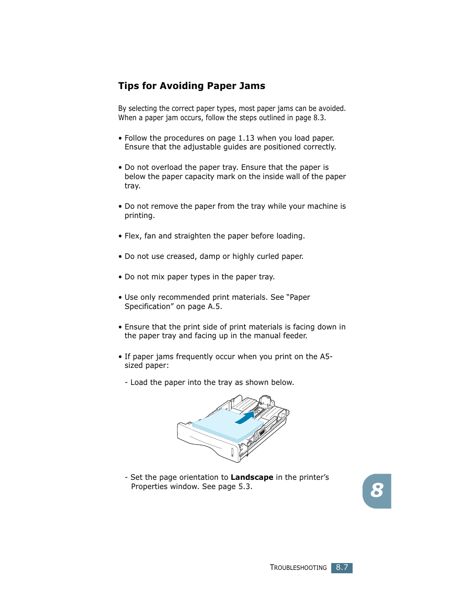 Tips for avoiding paper jams | Ricoh LF 125 (H915) User Manual | Page 153 / 390