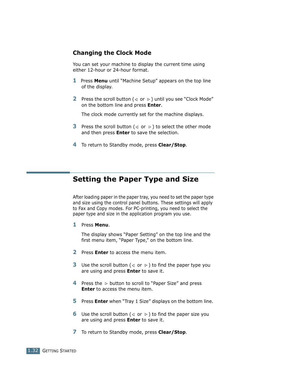 Setting the paper type and size | Ricoh LF 125 (H915) User Manual | Page 241 / 390