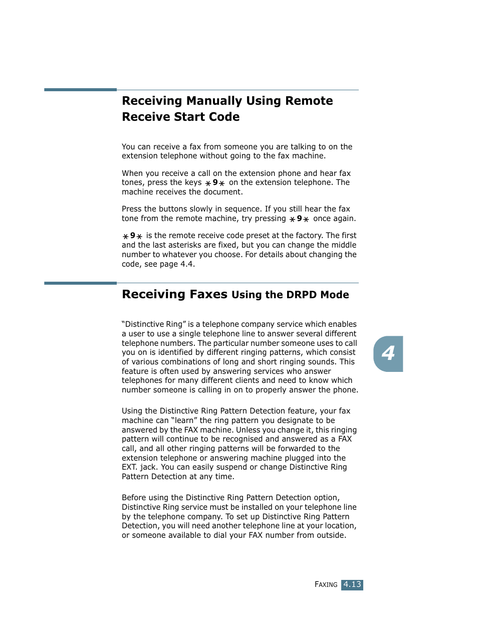 Receiving manually using remote receive start code, Receiving faxes | Ricoh LF 125 (H915) User Manual | Page 274 / 390
