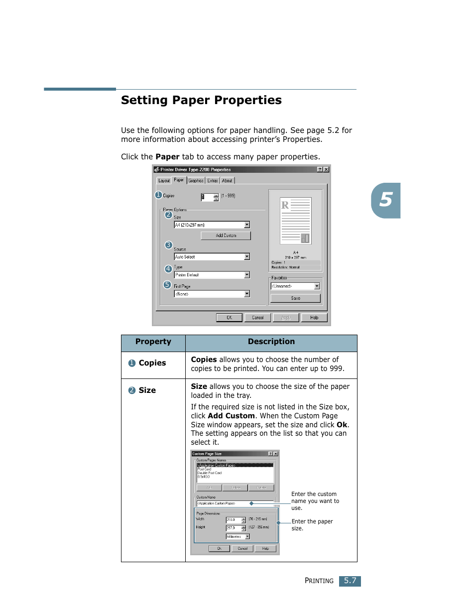Setting paper properties | Ricoh LF 125 (H915) User Manual | Page 306 / 390