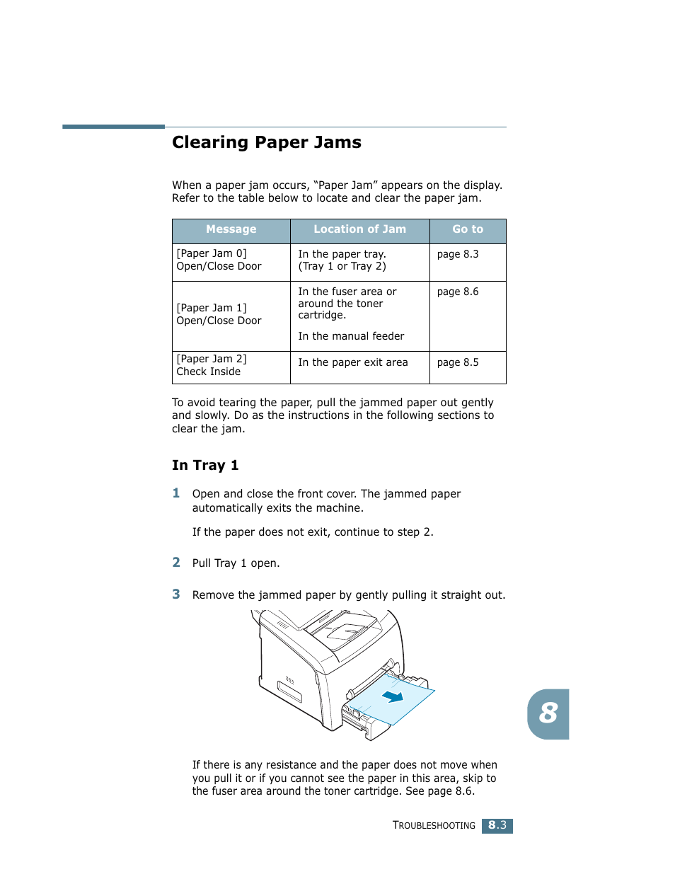Clearing paper jams | Ricoh LF 125 (H915) User Manual | Page 340 / 390