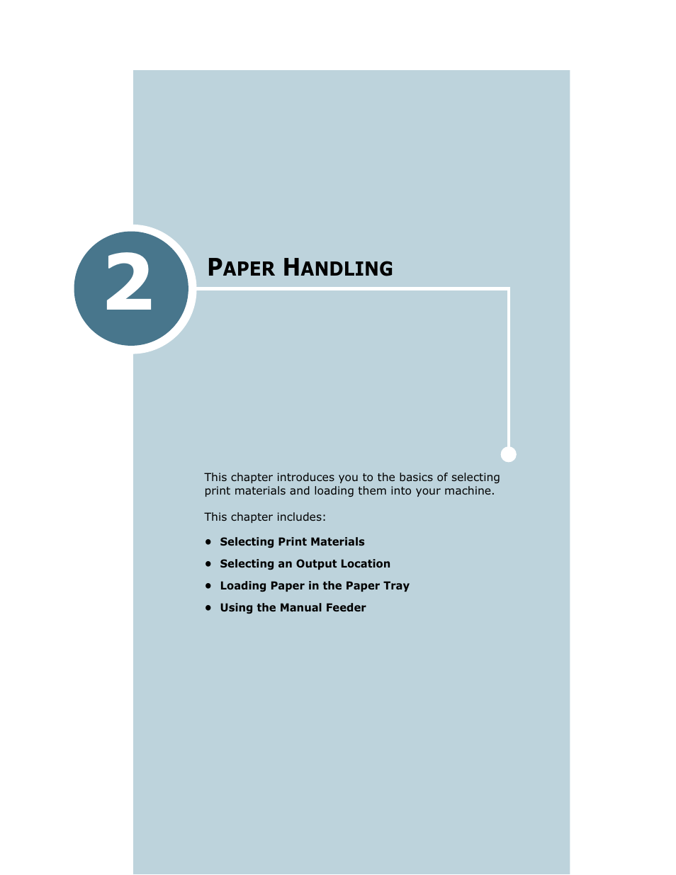 Paper handling, Chapter 2, Aper | Andling | Ricoh LF 125 (H915) User Manual | Page 51 / 390