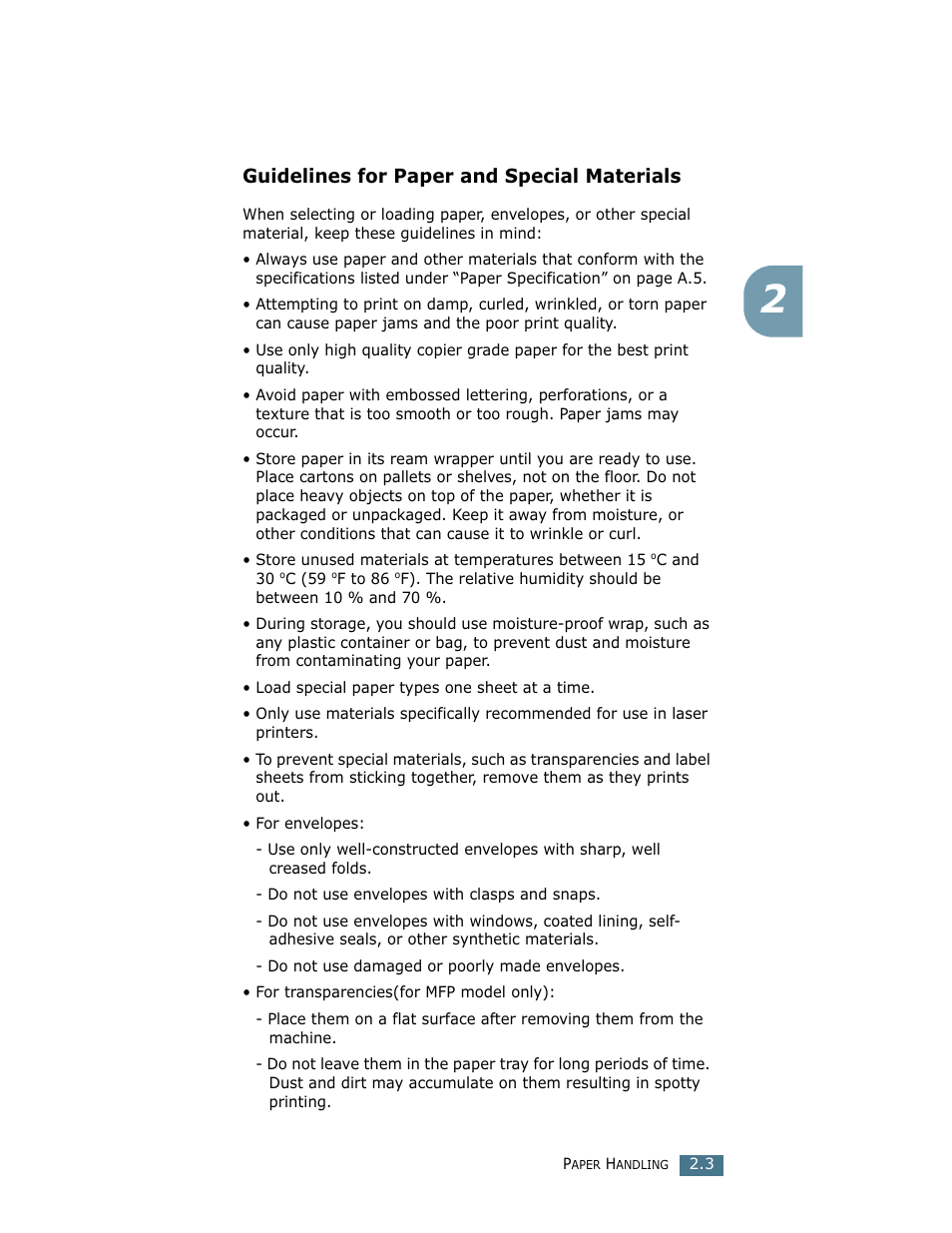 Guidelines for paper and special materials | Ricoh LF 125 (H915) User Manual | Page 53 / 390