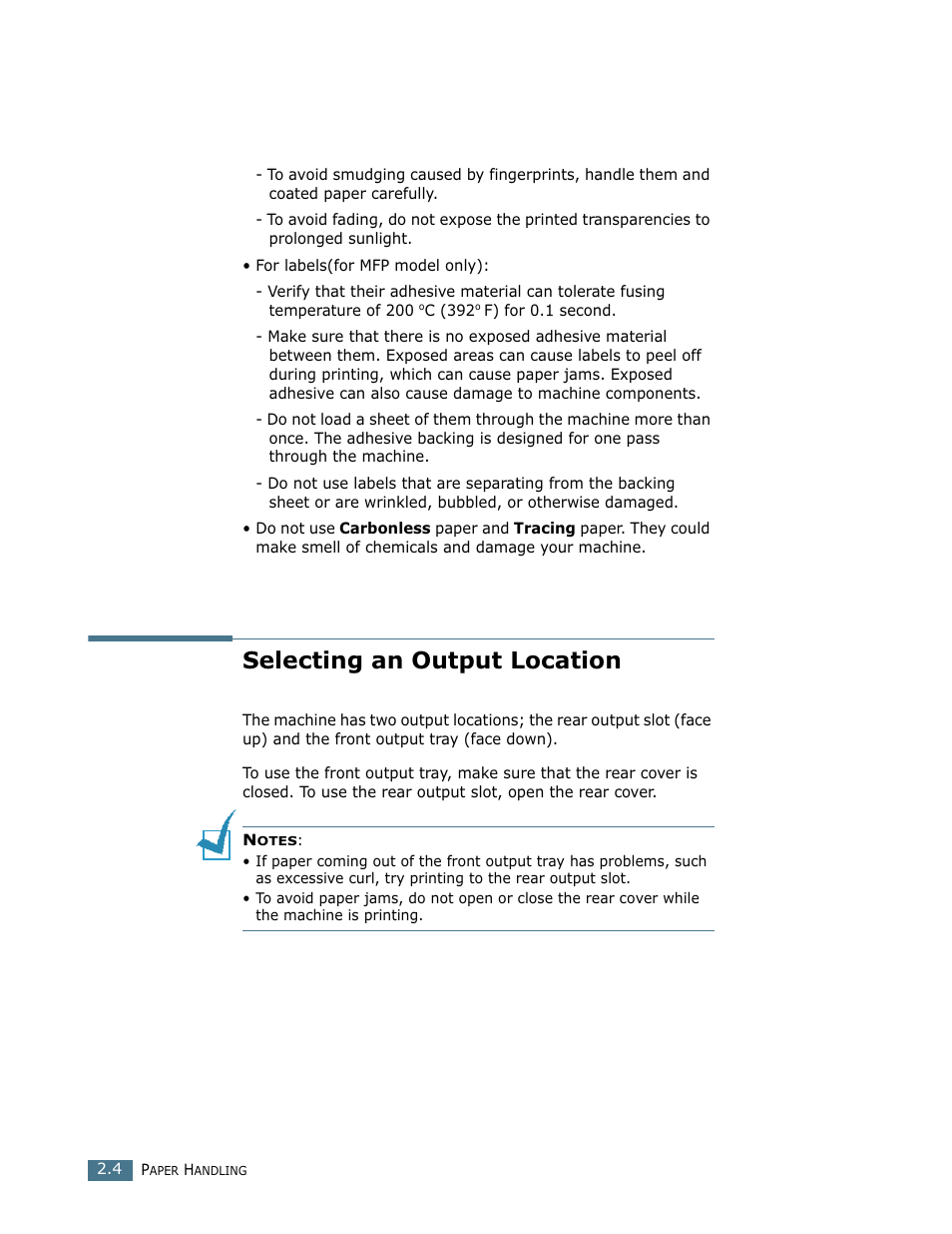 Selecting an output location | Ricoh LF 125 (H915) User Manual | Page 54 / 390