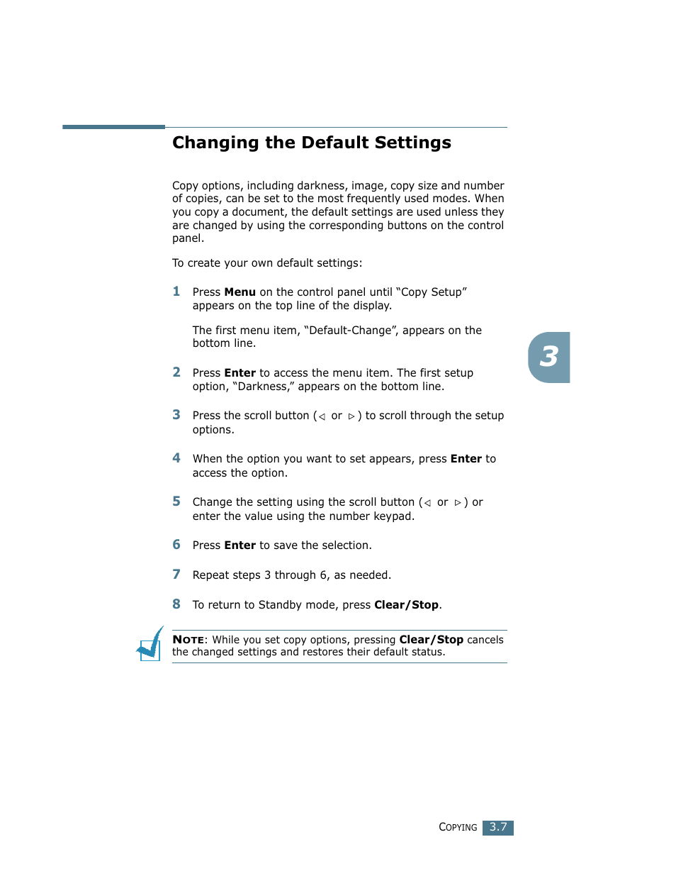 Changing the default settings | Ricoh LF 125 (H915) User Manual | Page 67 / 390