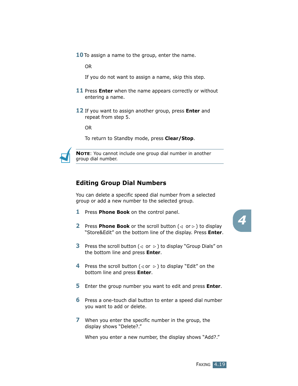 Editing group dial numbers | Ricoh LF 125 (H915) User Manual | Page 87 / 390