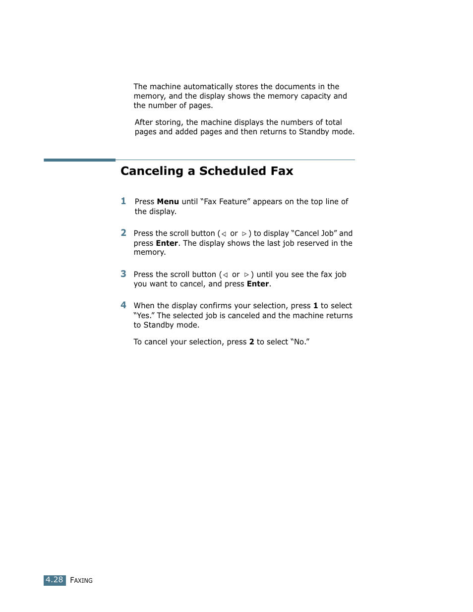Canceling a scheduled fax | Ricoh LF 125 (H915) User Manual | Page 96 / 390