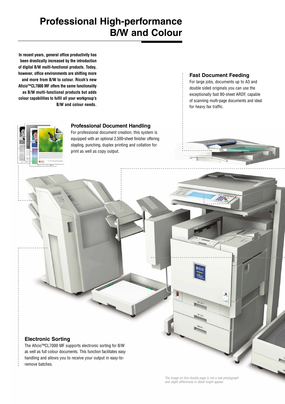 Professional high-performance b/w and colour | Ricoh Aficio CL7000 MF User Manual | Page 4 / 8