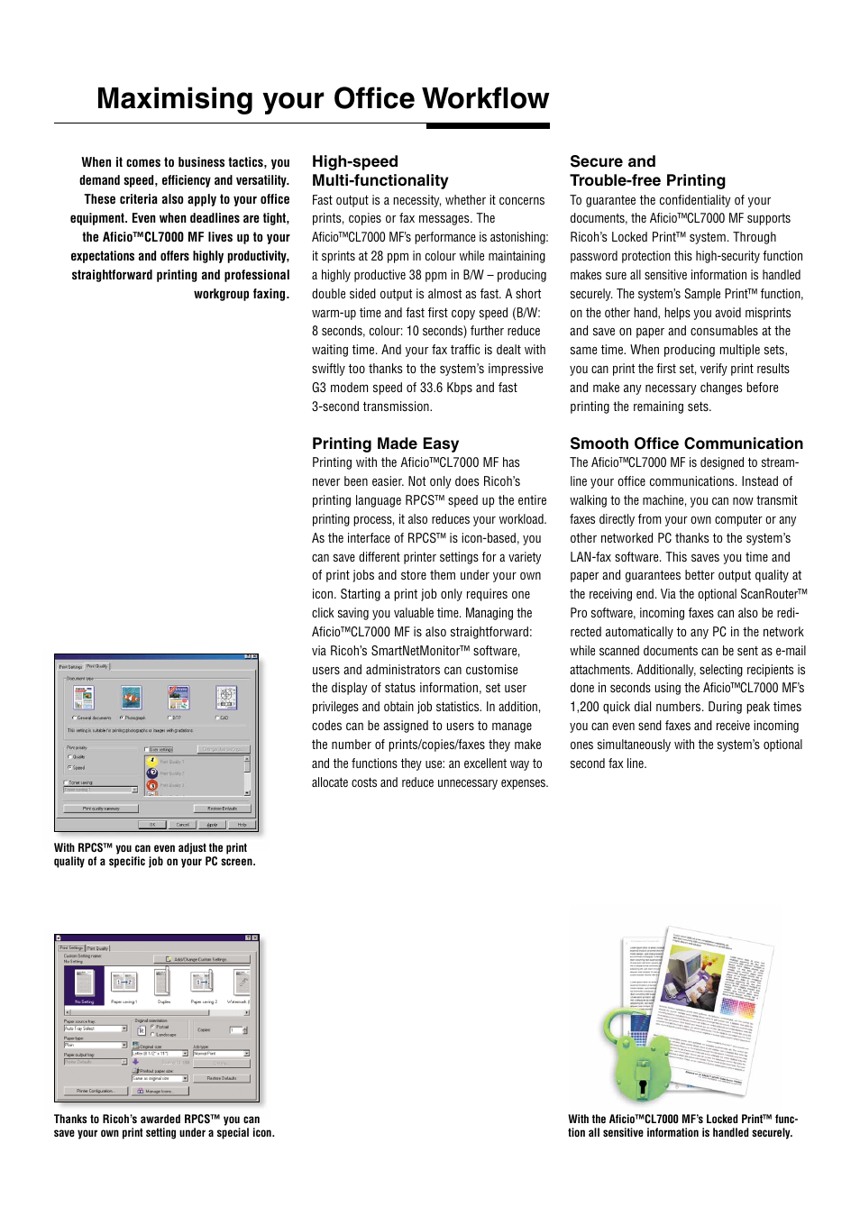 Maximising your office workflow | Ricoh Aficio CL7000 MF User Manual | Page 6 / 8