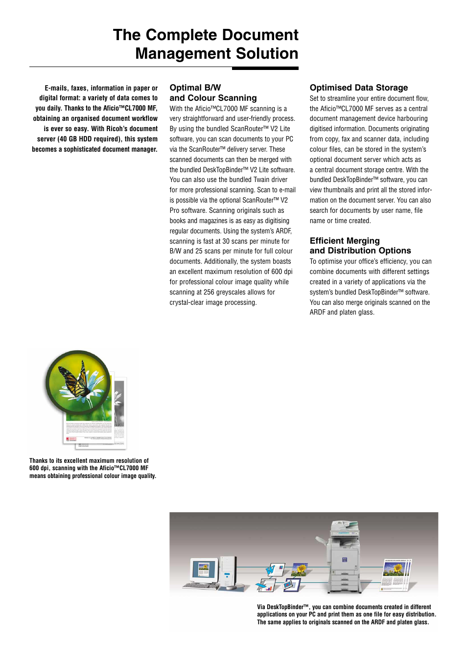 The complete document management solution | Ricoh Aficio CL7000 MF User Manual | Page 7 / 8
