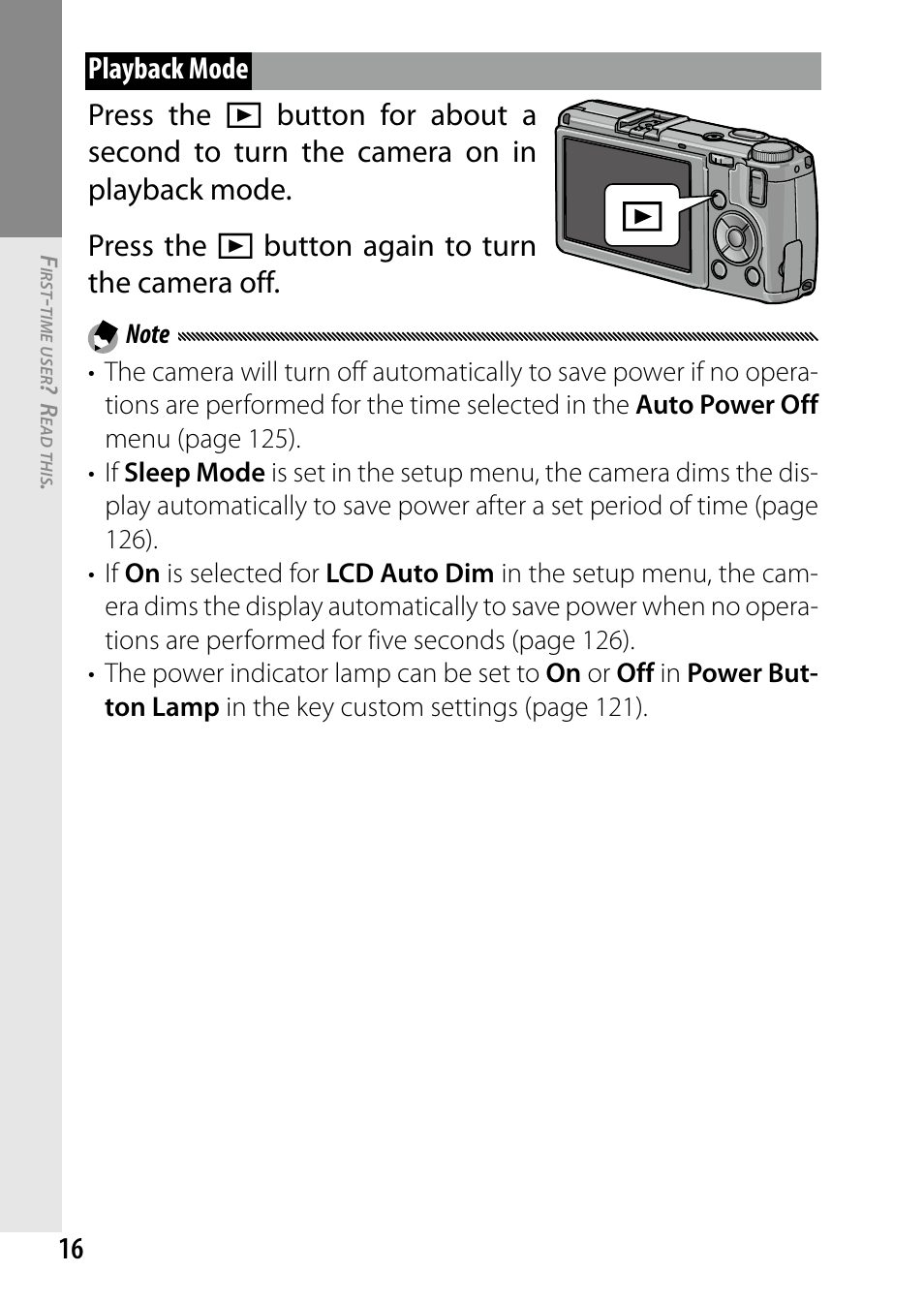 16 playback mode press the, Button again to turn the camera off | Ricoh DIGITAL CAMERA GR User Manual | Page 26 / 181