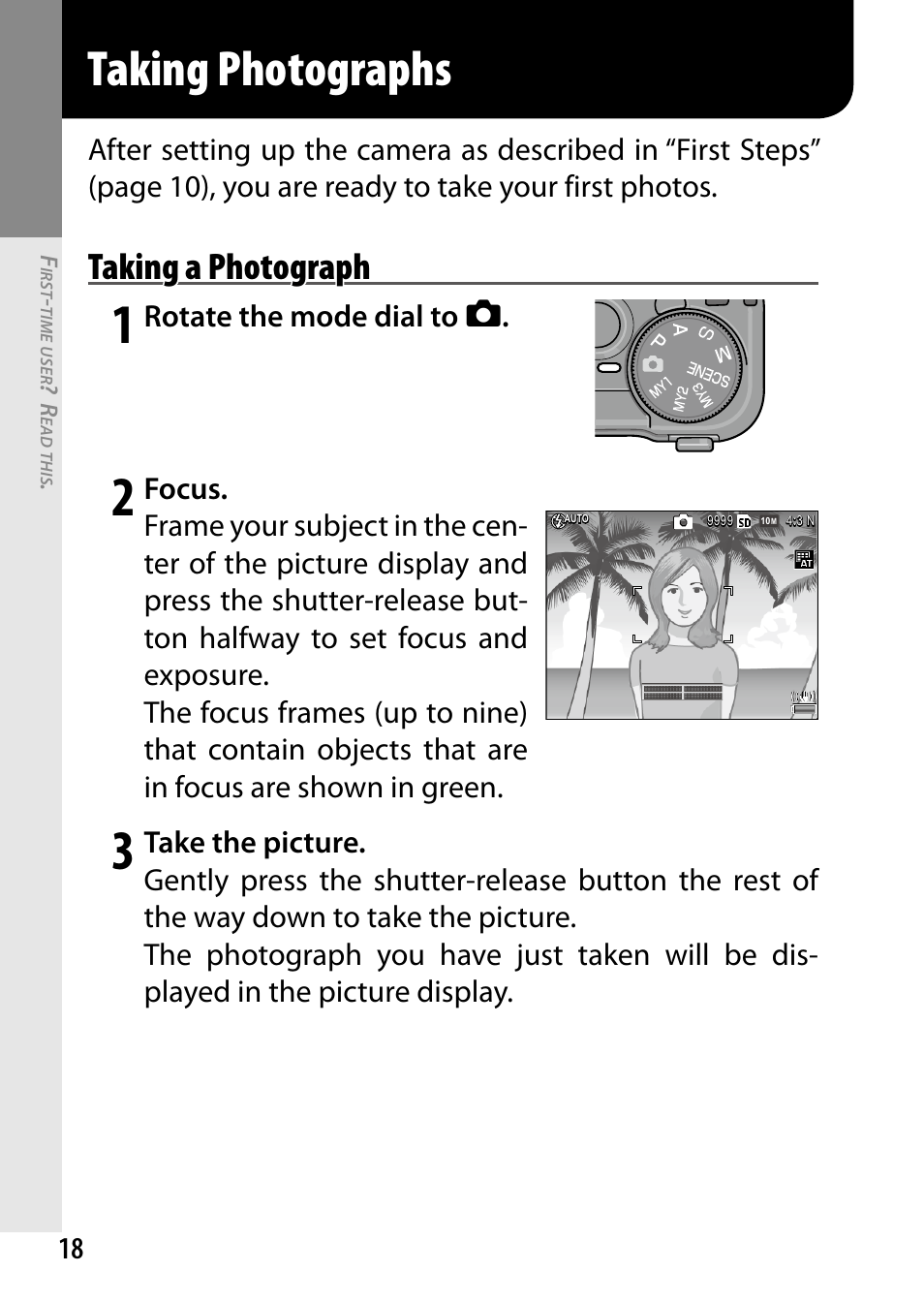 Taking photographs, Taking a photograph | Ricoh DIGITAL CAMERA GR User Manual | Page 28 / 181