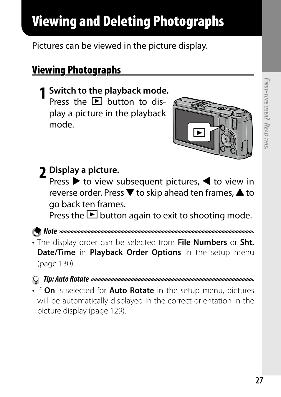 Viewing and deleting photographs, Viewing photographs | Ricoh DIGITAL CAMERA GR User Manual | Page 37 / 181