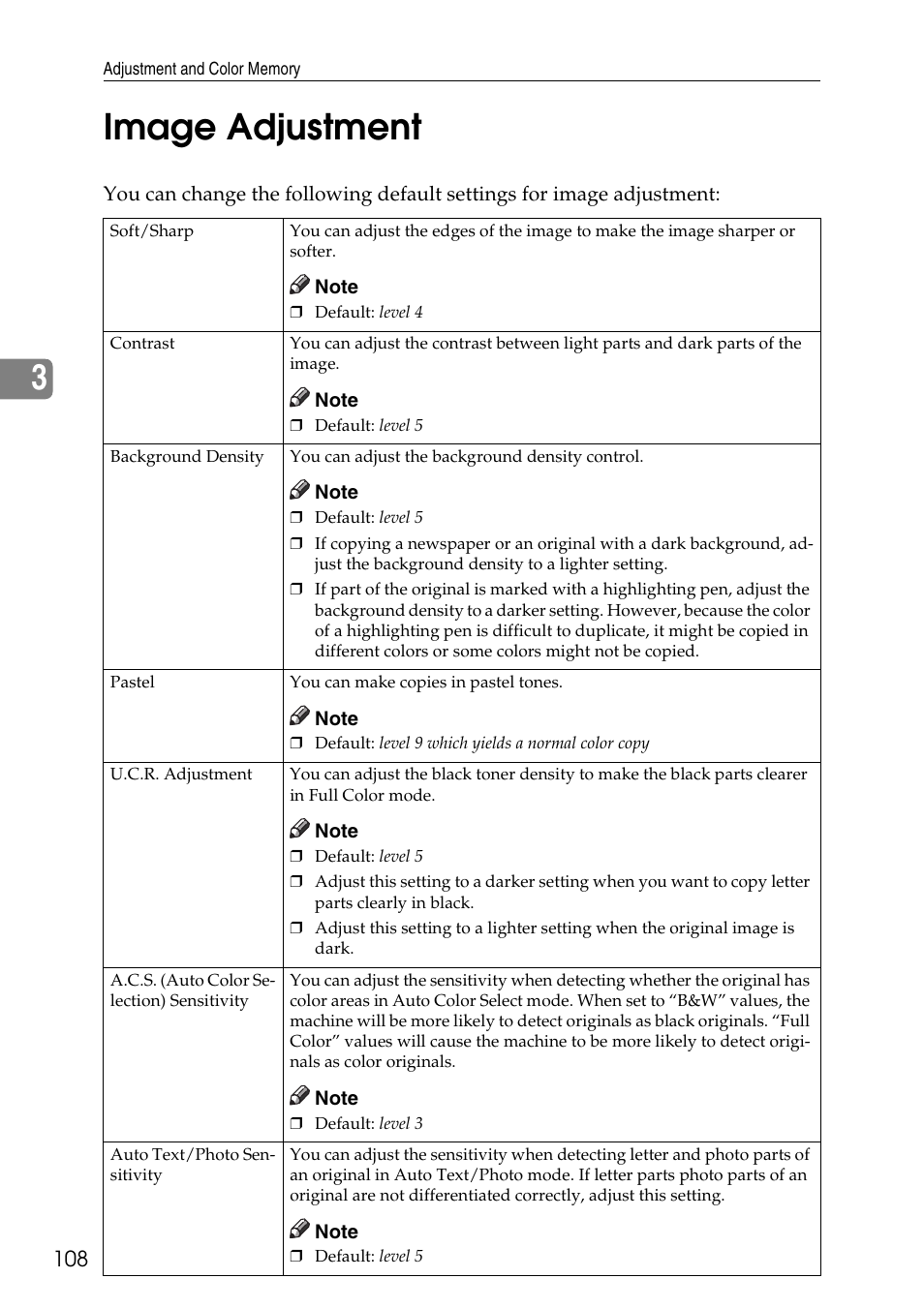 Image adjustment, 3image adjustment | Ricoh 4506 User Manual | Page 120 / 222