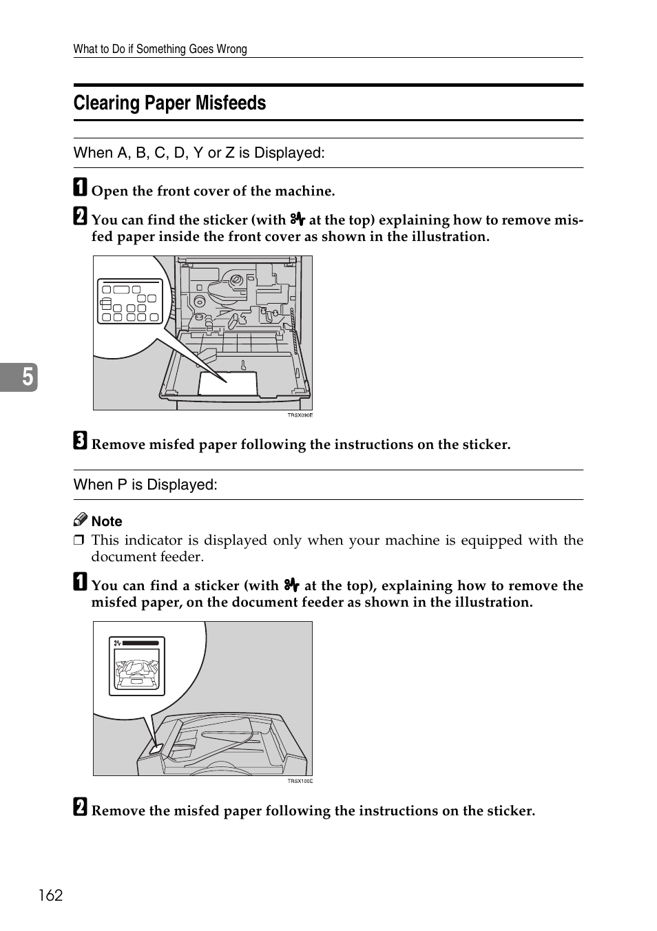 Clearing paper misfeeds | Ricoh 4506 User Manual | Page 174 / 222