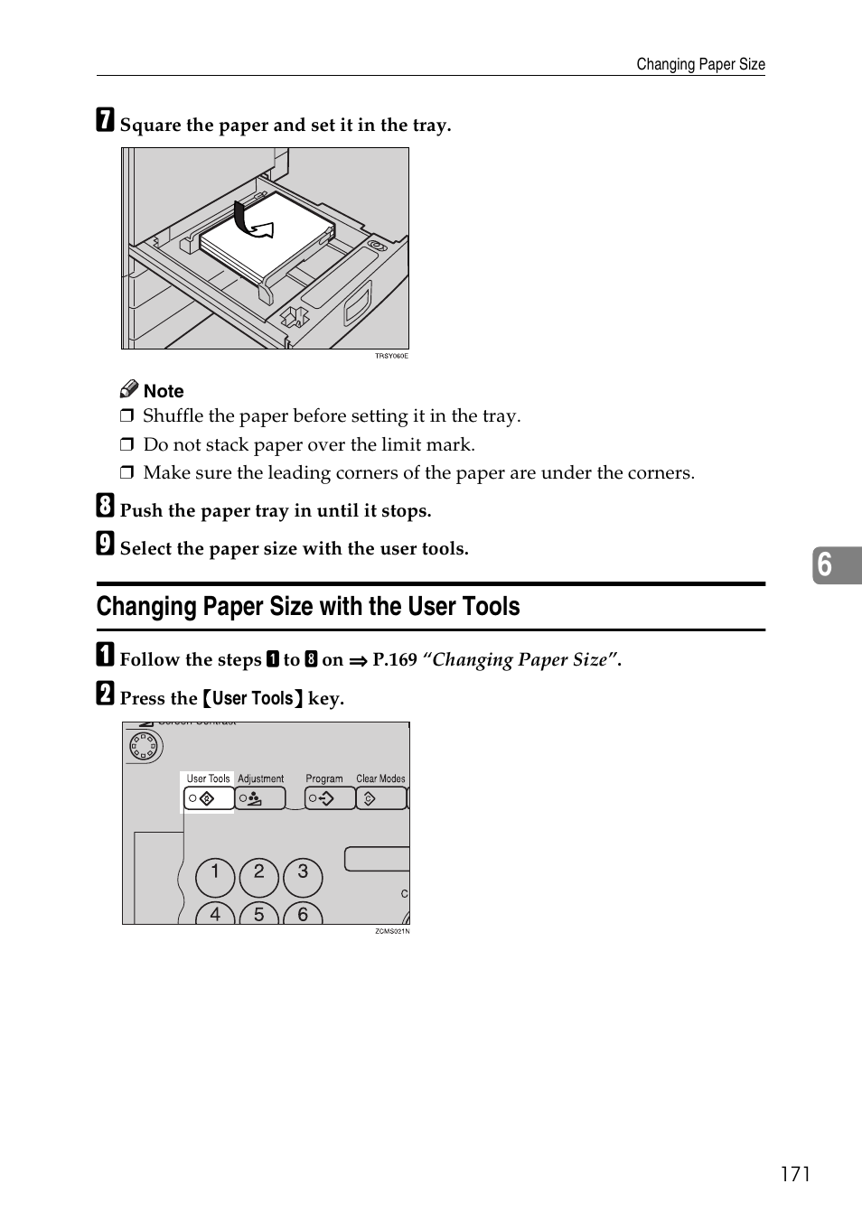 Changing paper size with the user tools | Ricoh 4506 User Manual | Page 183 / 222