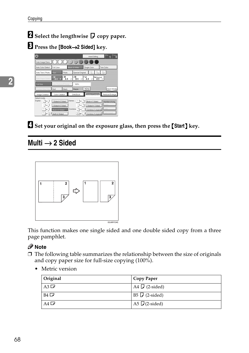 Multi, Multi → → → → 2 sided | Ricoh 4506 User Manual | Page 80 / 222