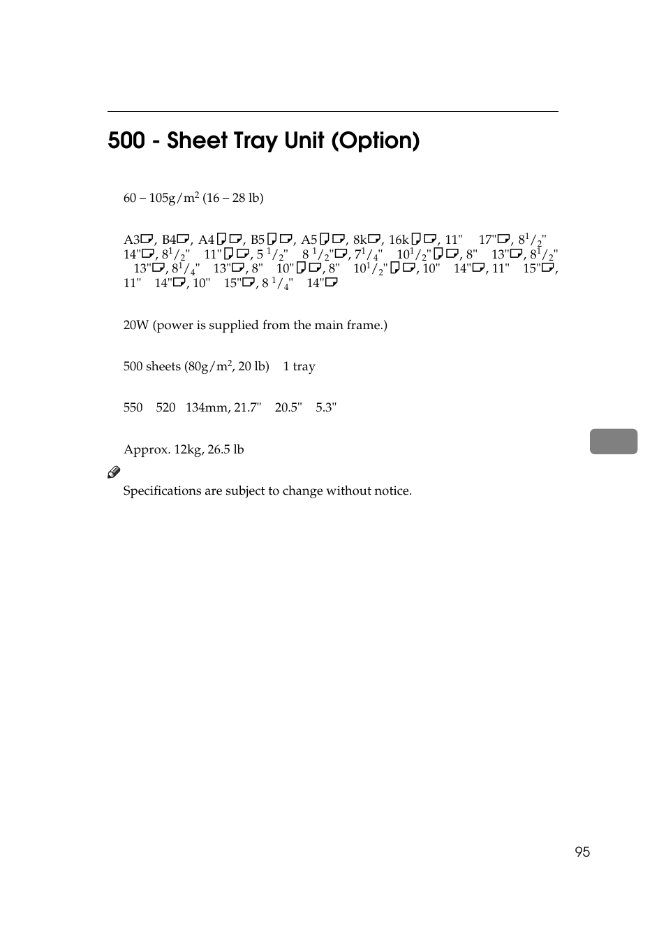 6500 - sheet tray unit (option) | Ricoh AFICIO 180 User Manual | Page 111 / 116