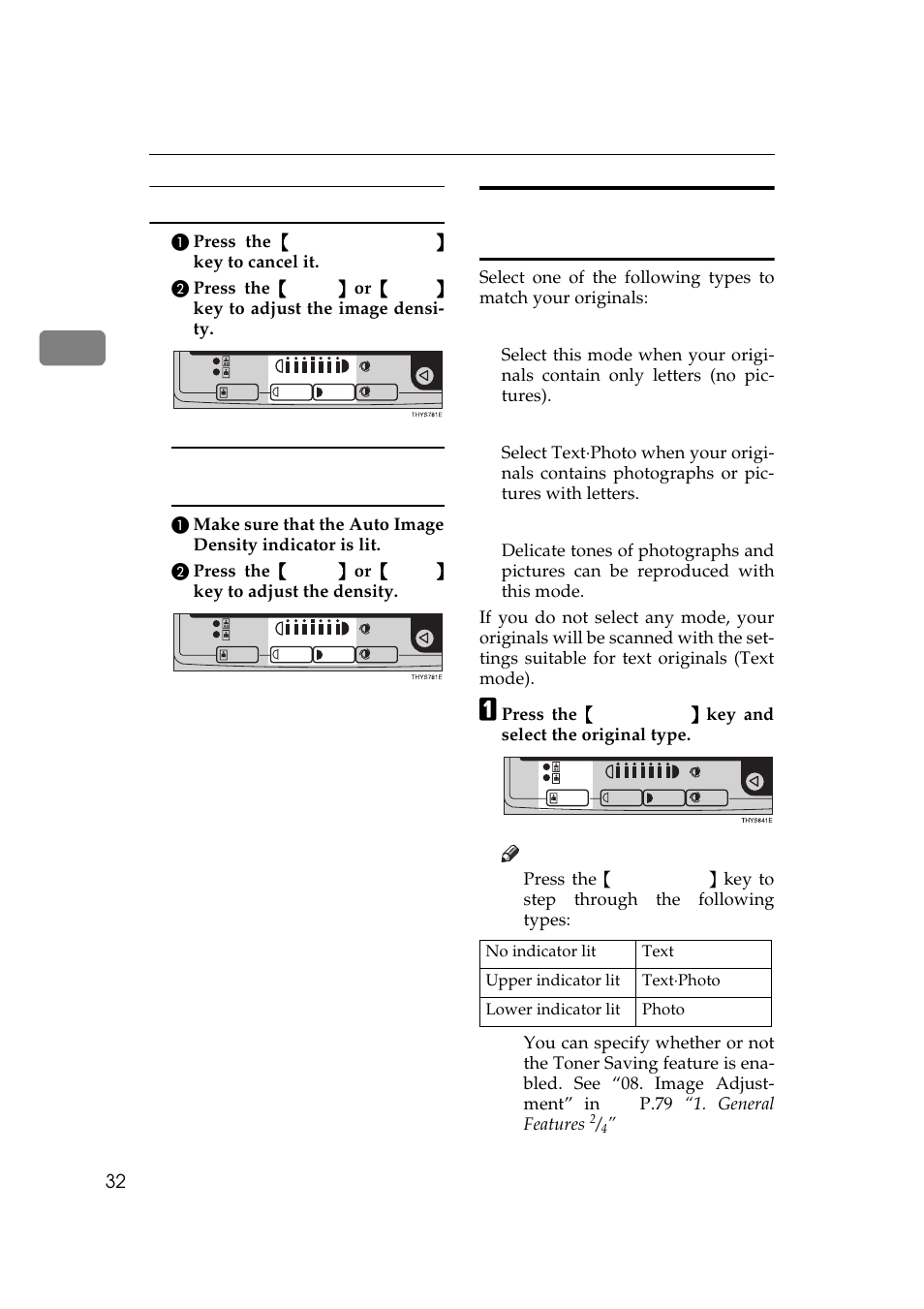 Selecting original type setting | Ricoh AFICIO 180 User Manual | Page 48 / 116