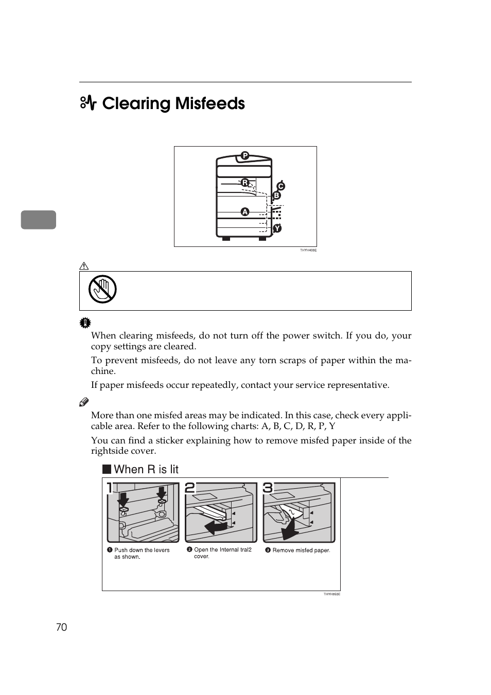 3x clearing misfeeds | Ricoh AFICIO 180 User Manual | Page 86 / 116