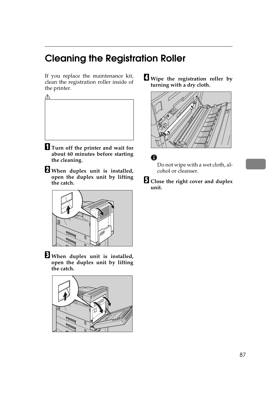 Cleaning the registration roller, 5cleaning the registration roller | Ricoh Aficio AP2700 User Manual | Page 105 / 138