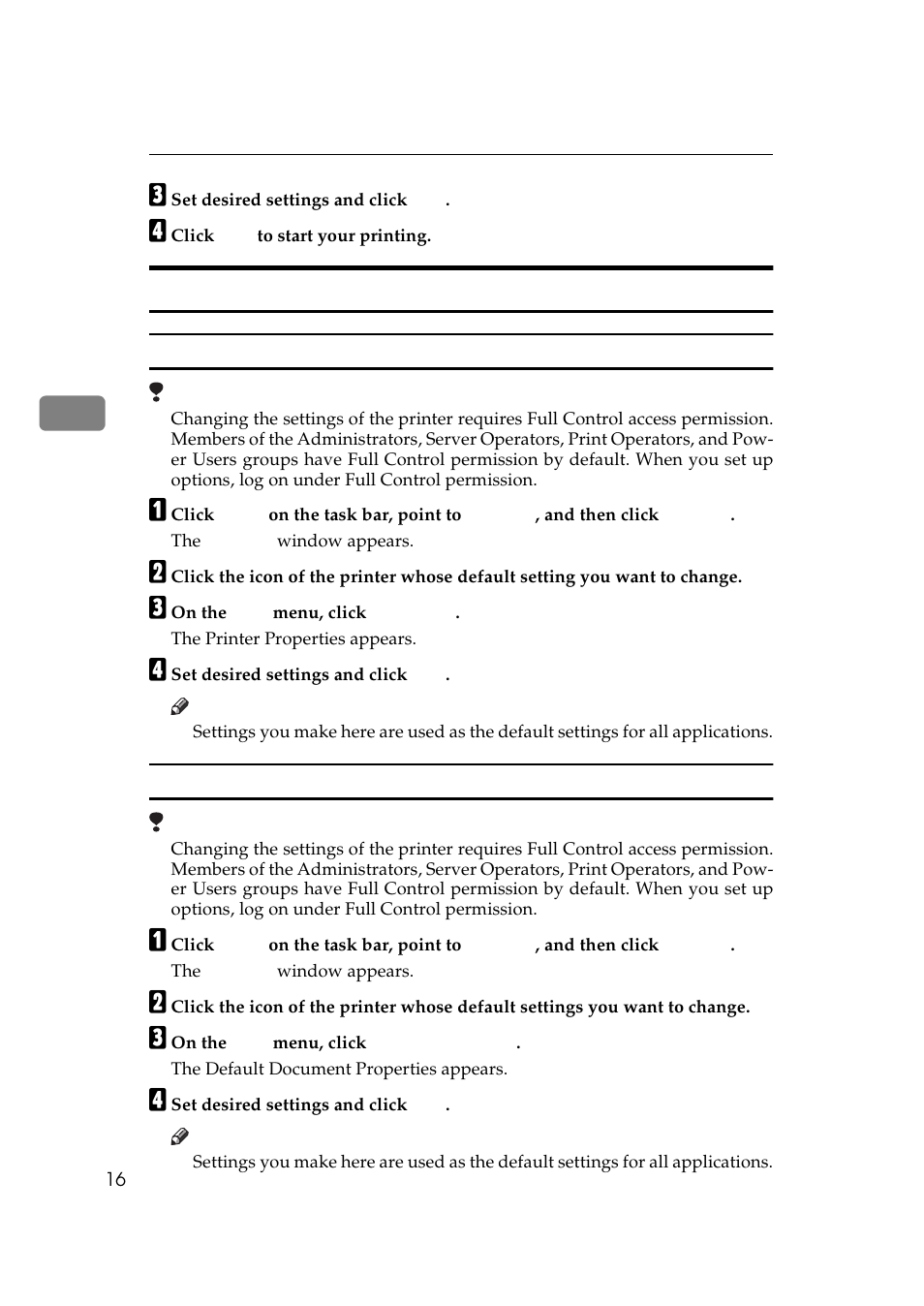 Windows nt 4.0 - accessing the printer properties | Ricoh Aficio AP2700 User Manual | Page 34 / 138