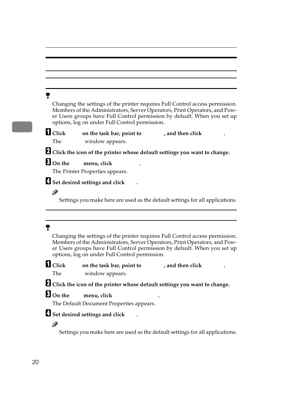 Windows nt 4.0 - accessing the printer properties | Ricoh Aficio AP2700 User Manual | Page 38 / 138