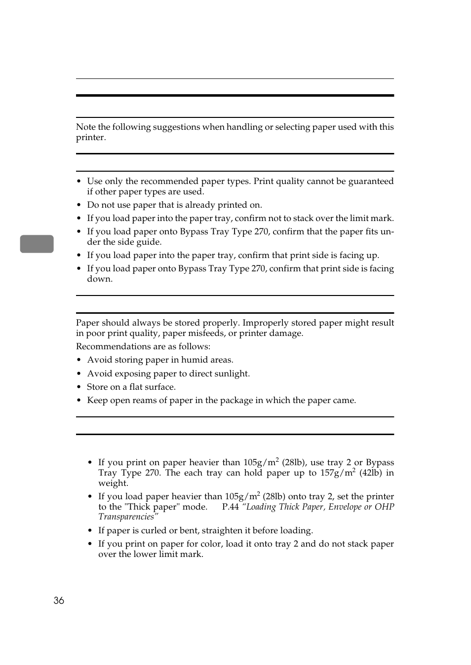 Paper recommendations | Ricoh Aficio AP2700 User Manual | Page 54 / 138