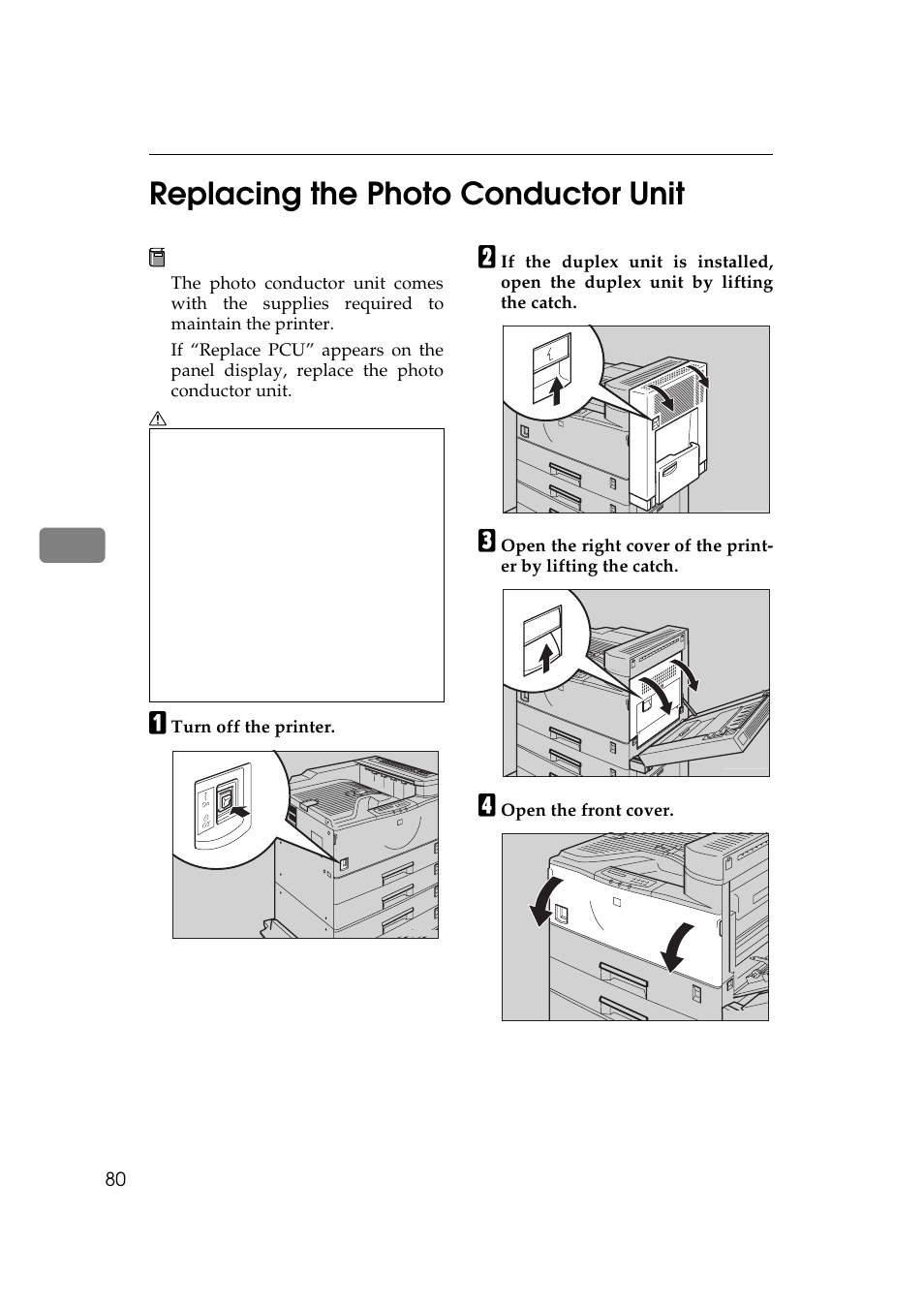 Replacing the photo conductor unit, 5replacing the photo conductor unit | Ricoh Aficio AP2700 User Manual | Page 98 / 138