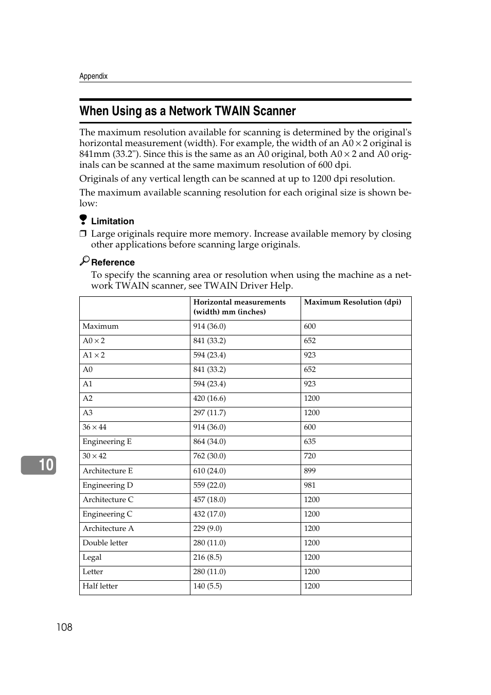 When using as a network twain scanner | Ricoh Type 480 User Manual | Page 116 / 128