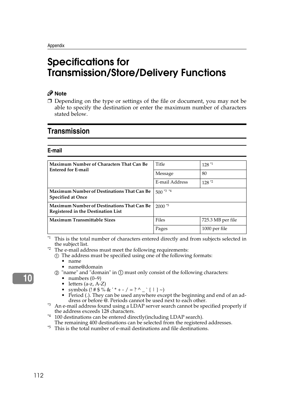 Transmission, E-mail, Ee p.112 “e-mail | See p.112 “e-mail | Ricoh Type 480 User Manual | Page 120 / 128