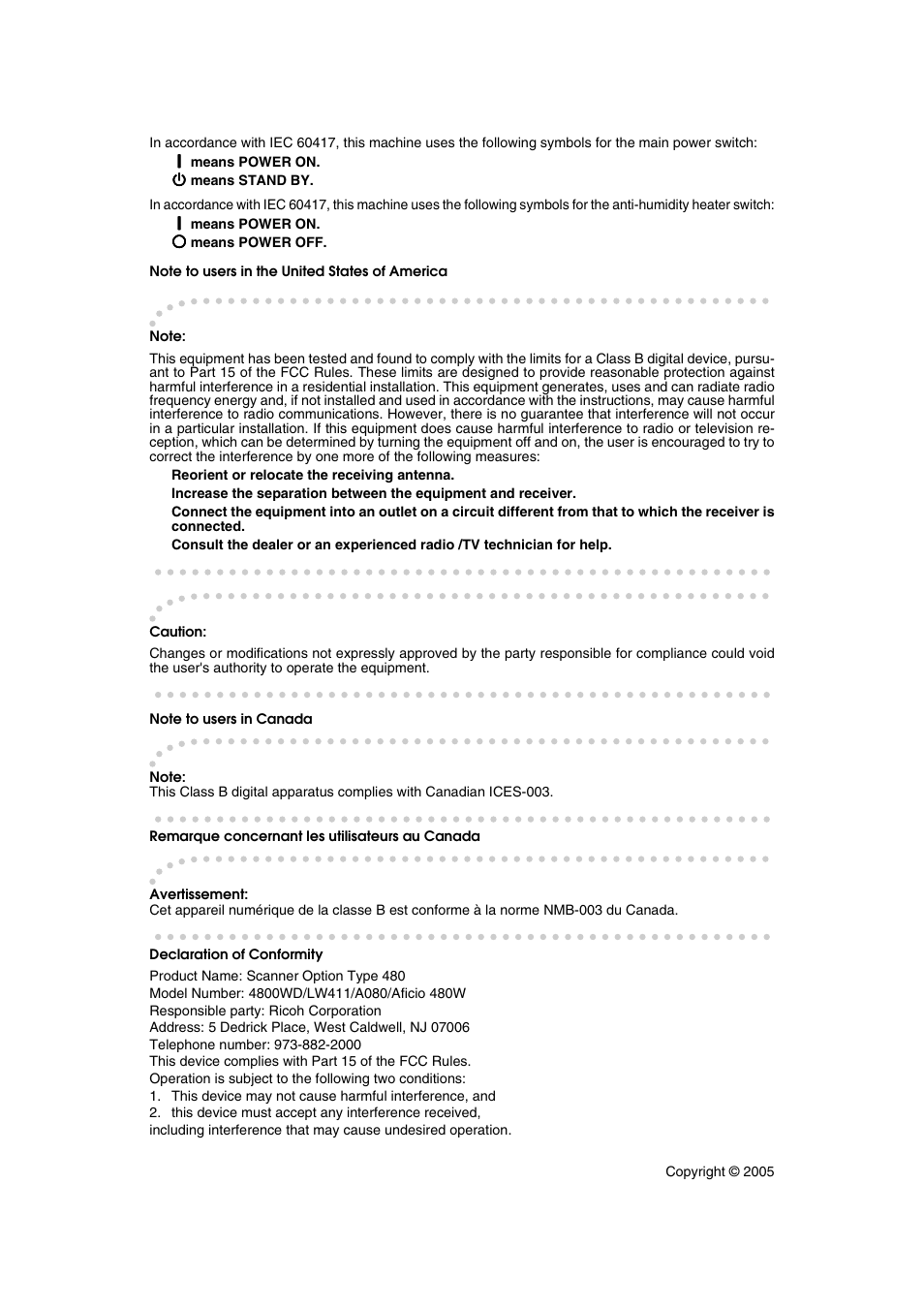 Ricoh Type 480 User Manual | Page 127 / 128