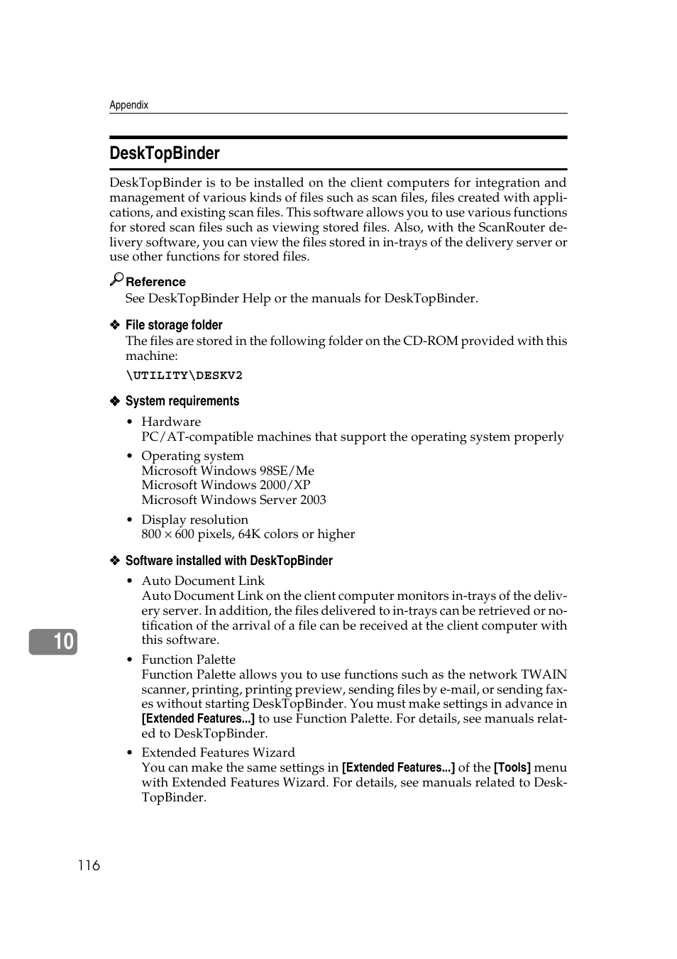 Desktopbinder | Ricoh 3260 User Manual | Page 124 / 132