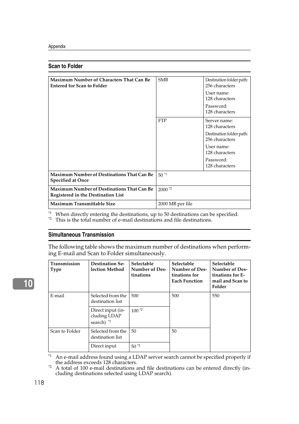 Scan to folder, Simultaneous transmission, See p.118 “scan to folder | P.118 “scan to folder, Ee p.118 “scan to folder | Ricoh 3260 User Manual | Page 126 / 132
