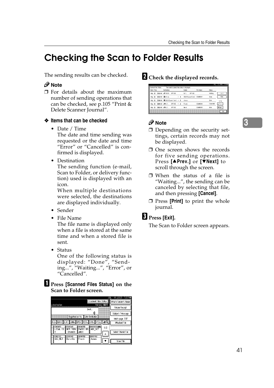 Checking the scan to folder results, 3checking the scan to folder results | Ricoh 3260 User Manual | Page 49 / 132