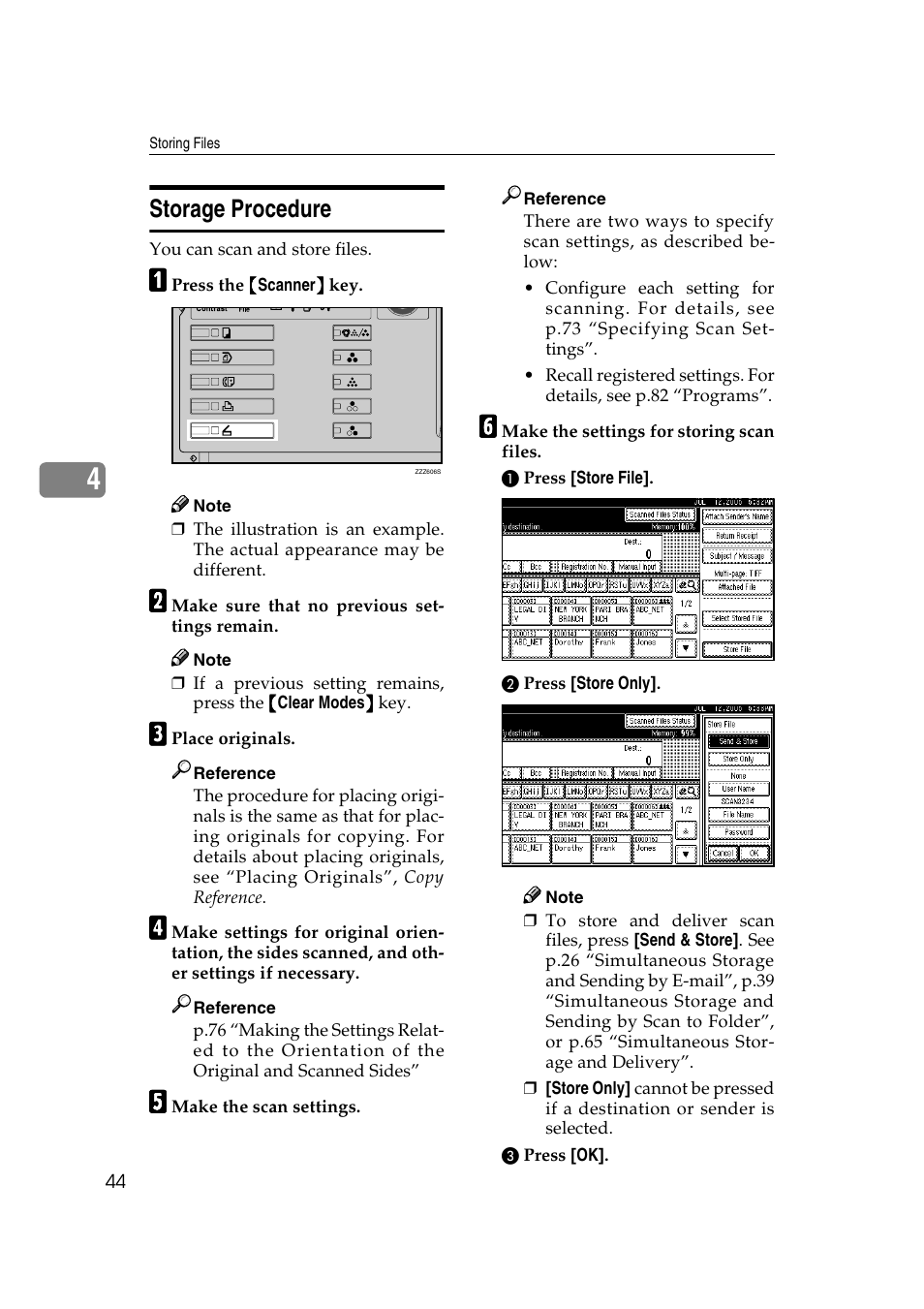 Storage procedure | Ricoh 3260 User Manual | Page 52 / 132