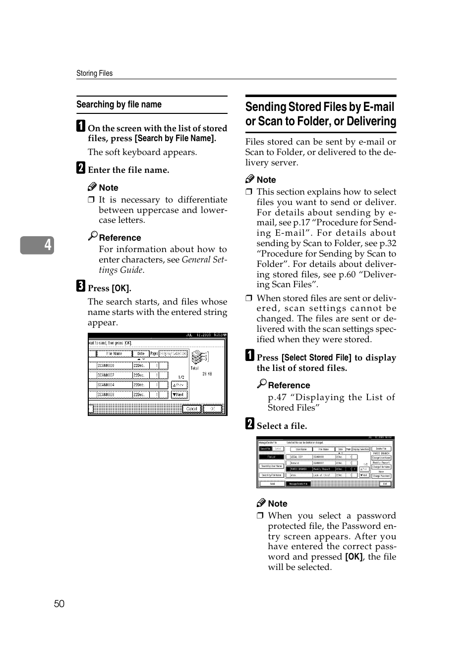 Searching by file name | Ricoh 3260 User Manual | Page 58 / 132