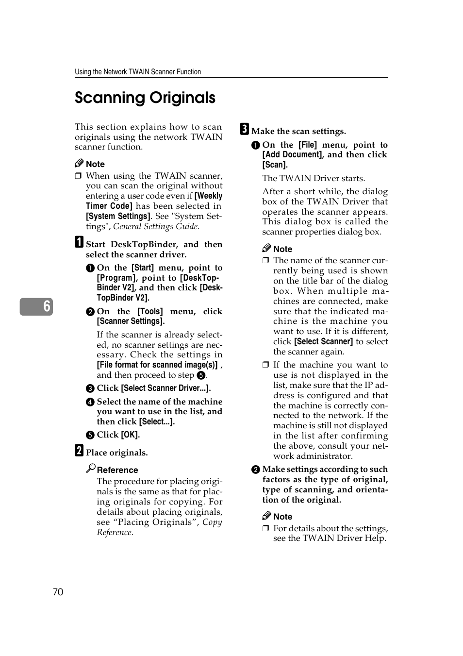 Scanning originals, 6scanning originals | Ricoh 3260 User Manual | Page 78 / 132