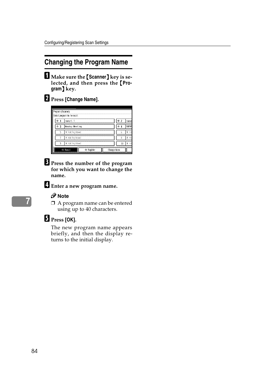 Changing the program name | Ricoh 3260 User Manual | Page 92 / 132