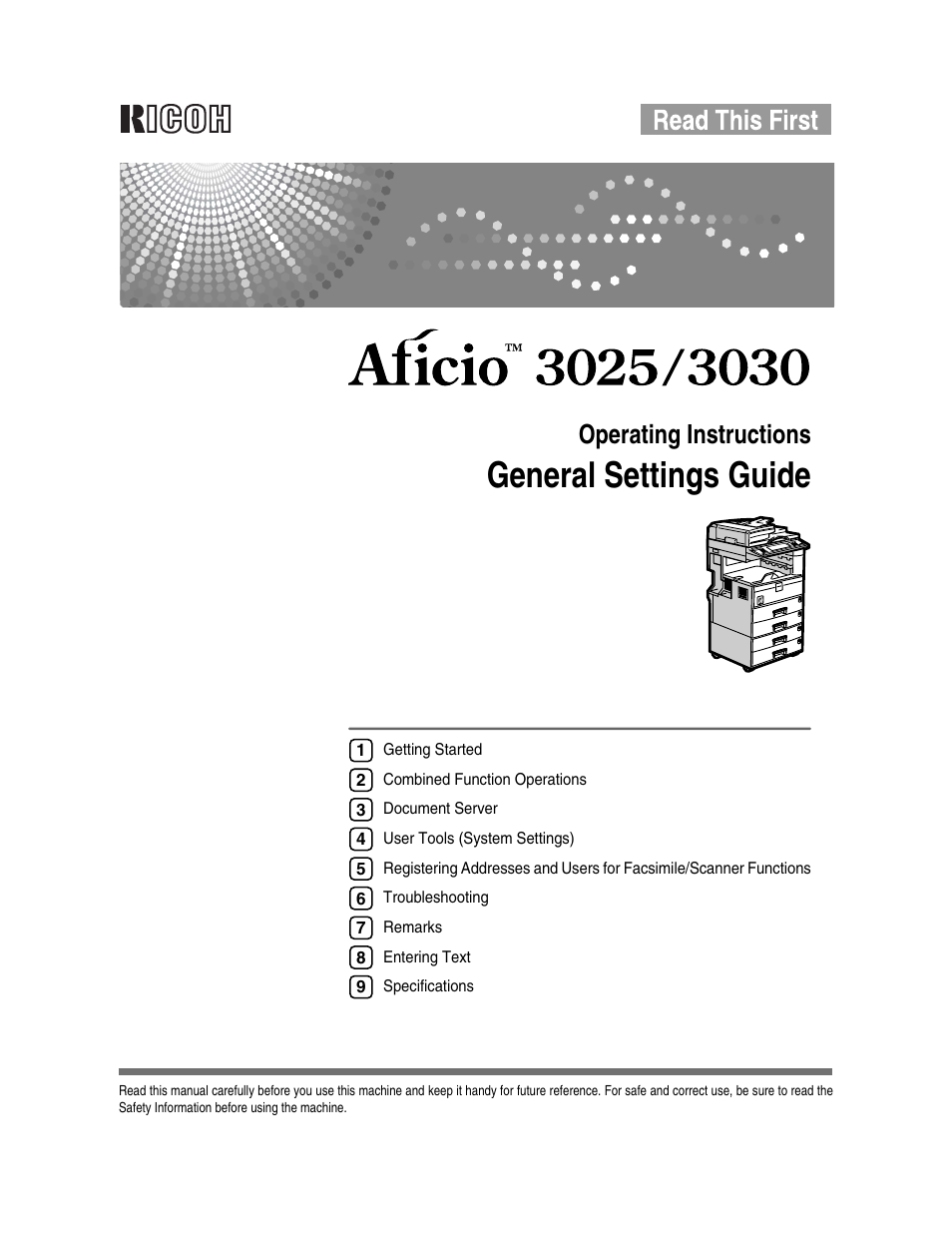 Ricoh Aficio 2025 User Manual | 182 pages